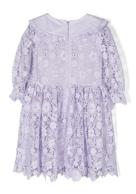 Lilac lace-design dress - kids SELF-PORTRAIT kids | RS23719SL